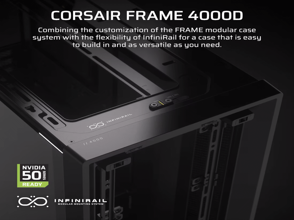 CORSAIR FRAME 4000D Case360mm radiator, 170mm cooler430mm GPU, ATX, Black - slika 7