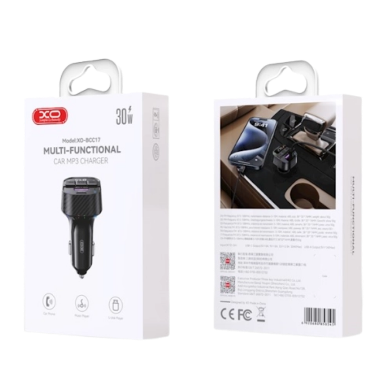 Auto punjac XO BCC17 PD 30 W Bluetooth MP3 USB A+USB C - slika 2