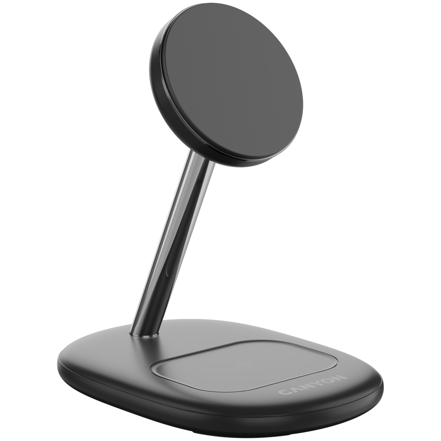 CANYON wireless charger WCS-205 15W Qi2 2in1 Black - slika 3