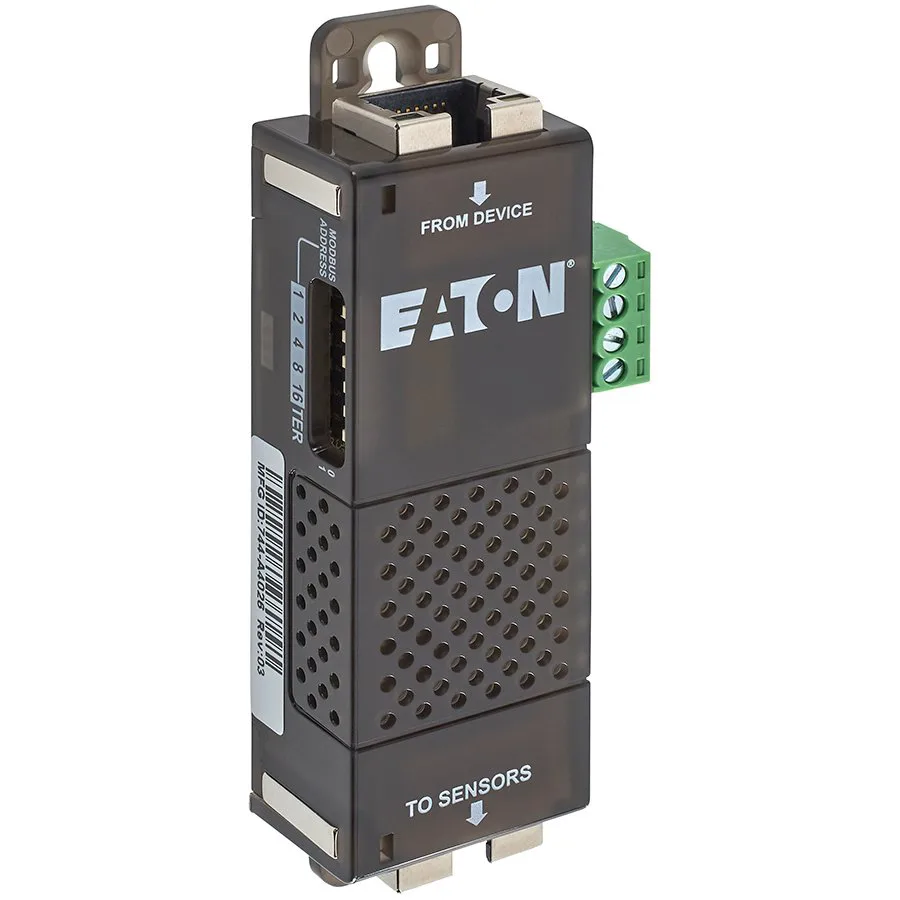 Eaton Environmental Monitoring Probe (EMP) Gen 2, provides one temperature, one humidity, and two dry-contact status data points. compatible with the UPS, Network-M2 and Eaton rack PDUs including G3 (