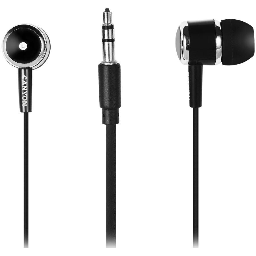 CANYON Stereo earphones with microphone, Black - slika 2