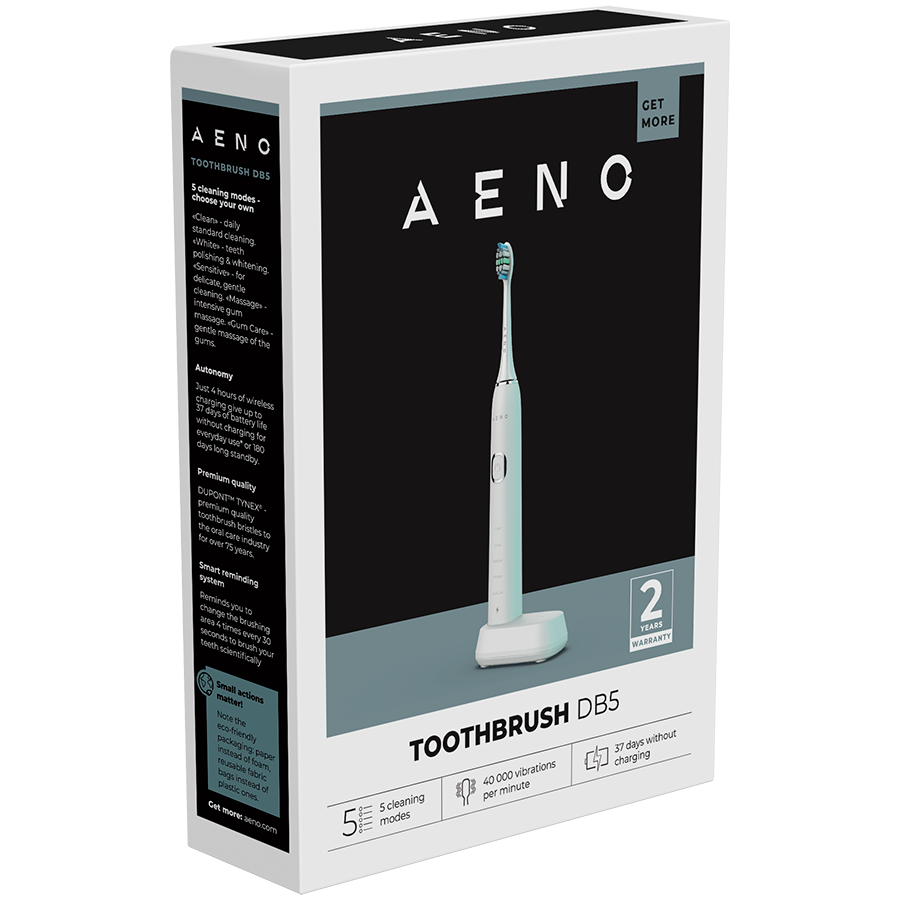 AENO Sonic Electric Toothbrush DB5: White, 5 modes, wireless charging, 46000rpm, 40 days without charging, IPX7 - slika 8