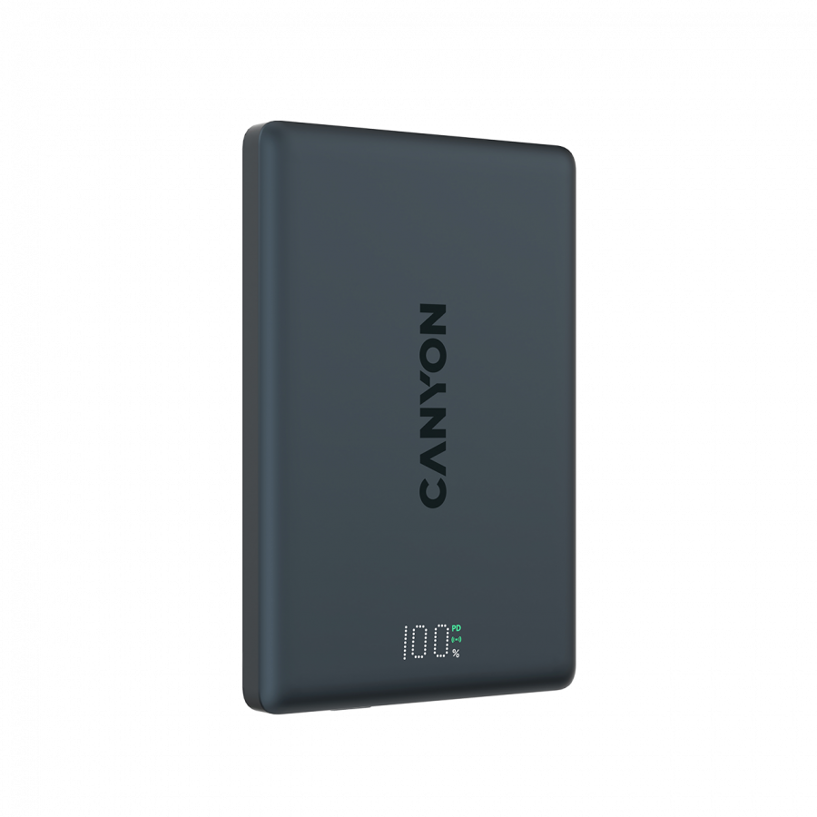 CANYON magnetic power bank OnPower 500 PD20W 5000mAh Aluminium Interstellar Black - slika 4