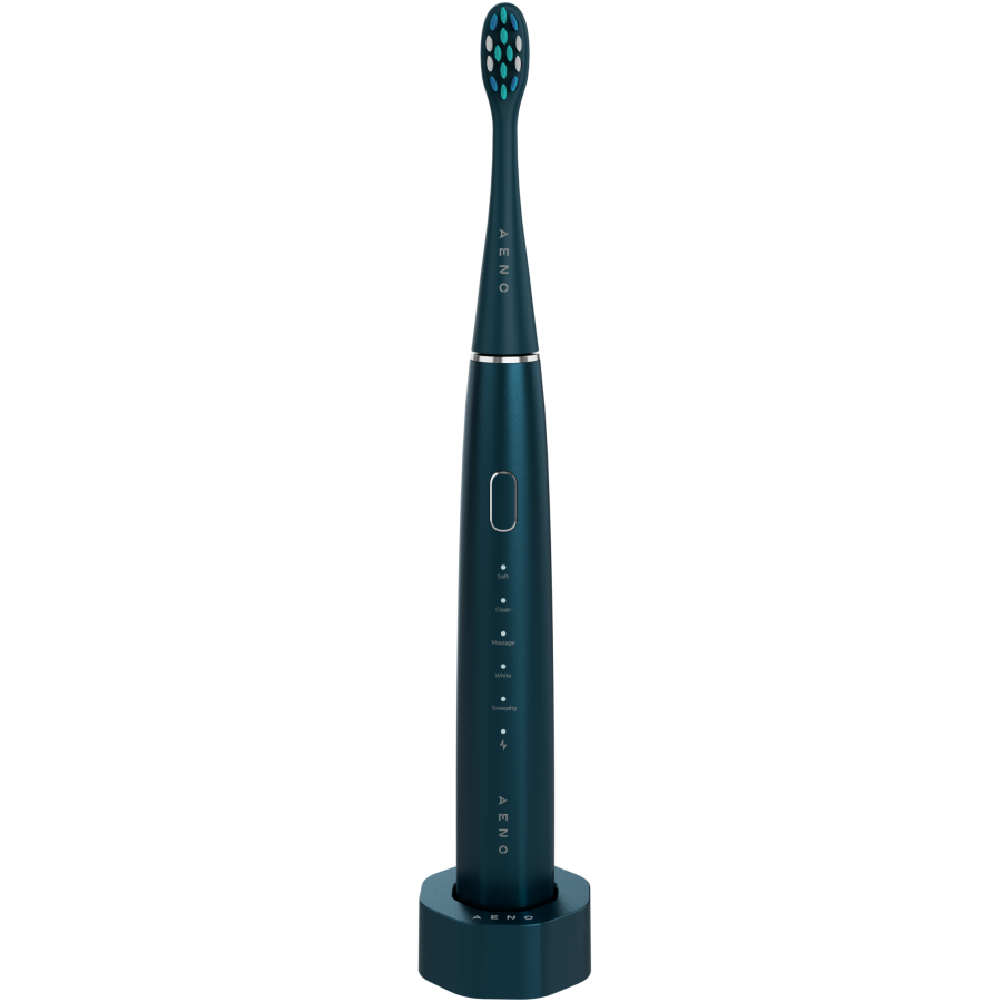 Wireless Tooth Brush, Navy Blue, 3 Brush Heads, 1400mAh, Function: Soft, Clean, Massage, White, Sweep - slika 2