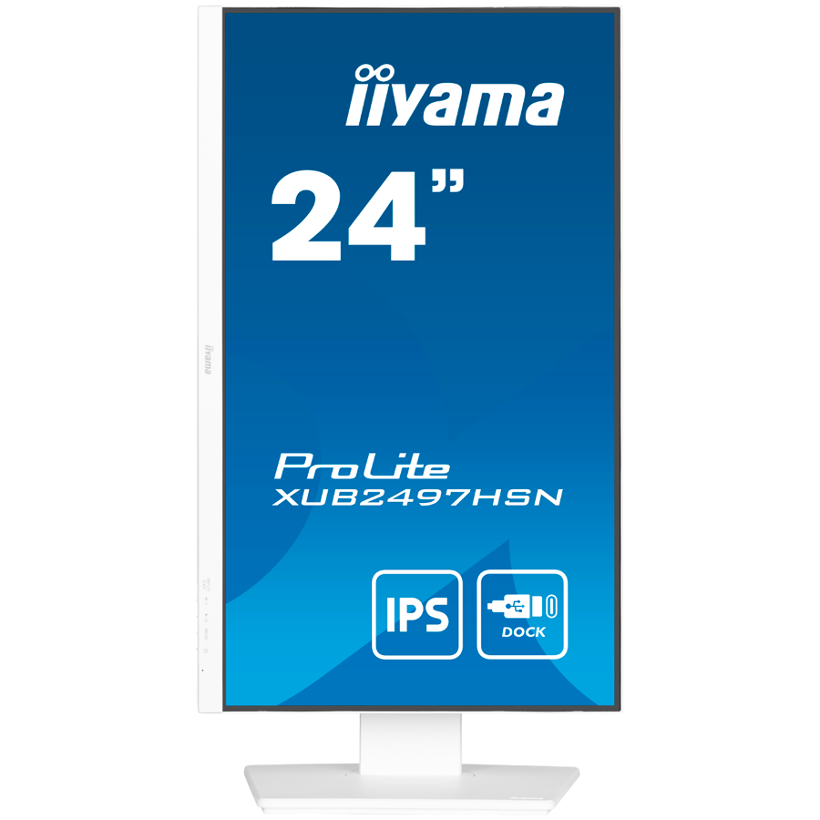 IIYAMA Monitor LED XUB2497HSN-W2 23.8" IPS 1920 x 1080 @100Hz 16:9 300 cd/m² 1300:1 1ms HDMI DP USB-C 65W RJ45 height, swivel, tilt, pivot (rotation both sides) - slika 2