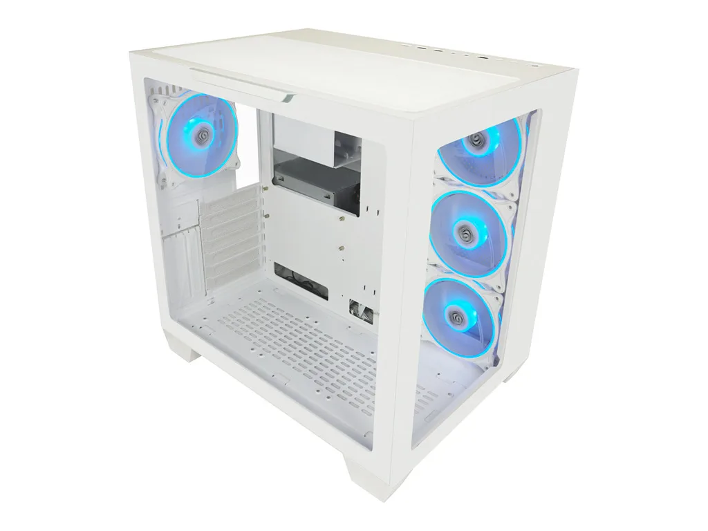 LC-Power Case Gaming 807W Midi-ATX, white, HD Audio, 4x 120mm ARGB fan, 1x USB-C - slika 2