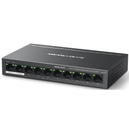 10-Port 10/100Mbps Desktop Switch with 8-Port PoE+PORT: 8× 10/100 Mbps PoE+ Ports, 2× 10/100 Mbps Non-PoE PortsSPEC: Compatible with 802.3af/at PDs, 65 W PoE Power, Desktop Steel Case, Wall MountingFE - slika 3