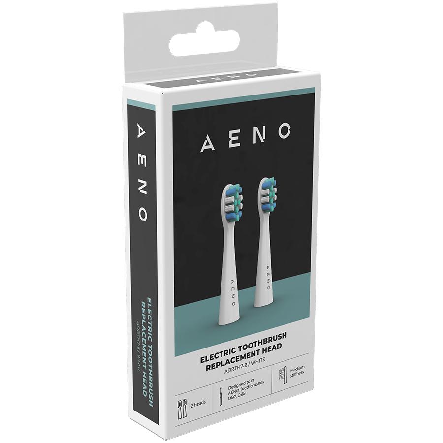 AENO Replacement toothbrush heads, White, Dupont bristles, 2pcs in set (for ADB0007/ADB0008) - slika 4