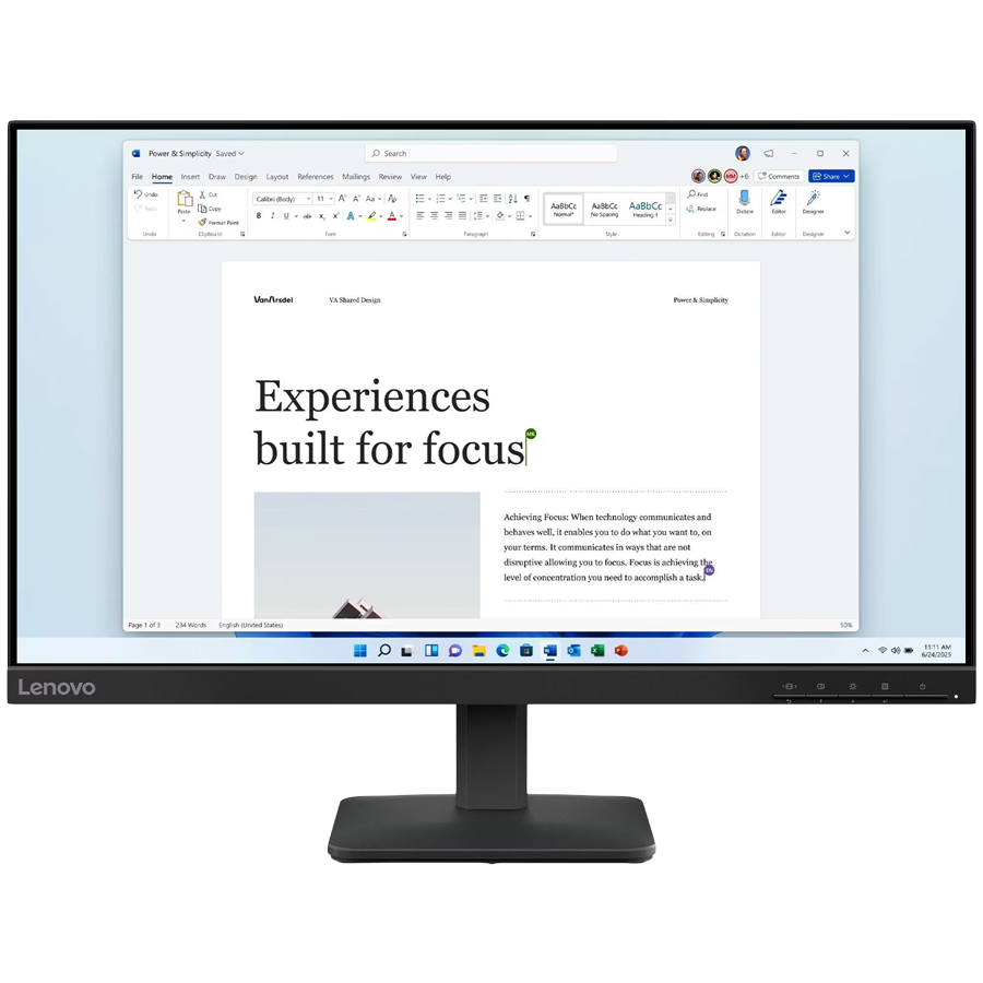 Lenovo Monitor LED L24-4e 23.8" IPS 1920x1080 3ms 1300:1 250cd Anti-Glare VGA HDMI Tilt 3y