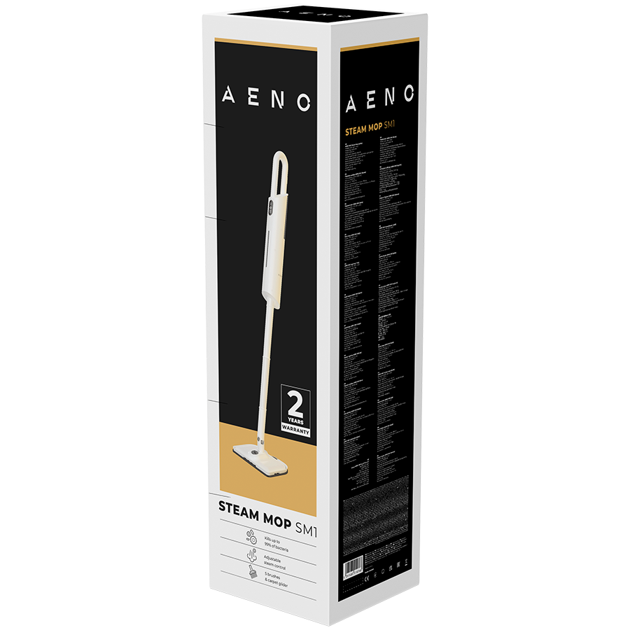 AENO Steam Mop SM1: built-in water filter, aroma oil tank, 1200W, 110°C, Tank Volume 380 ml, Screen Touch Switch - slika 5