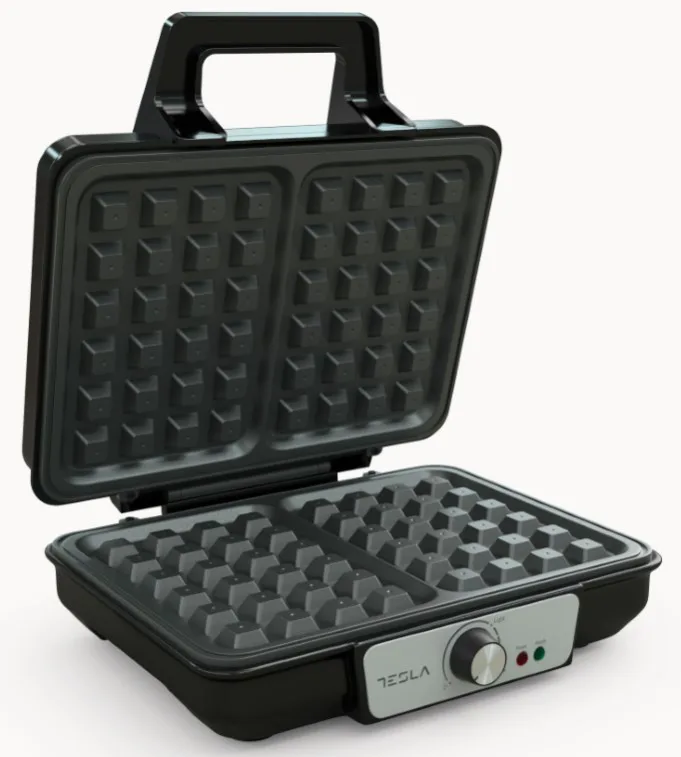 TESLA Waffle Toster WM200BXSnaga 1000 W; Hladna ručka nadodir; Ploče s neljepljivim premazom - slika 4