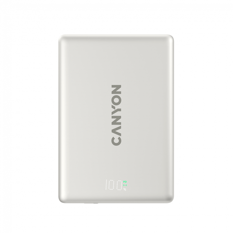 CANYON magnetic power bank OnPower 500 PD20W 5000mAh Aluminium Star Grey - slika 3