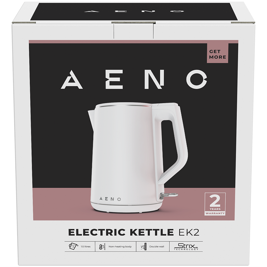 AENO Electric Kettle EK2: 1850-2200W, 1.5L, Strix, Double-walls, Non-heating body, Auto Power Off, Dry tank Protection - slika 3