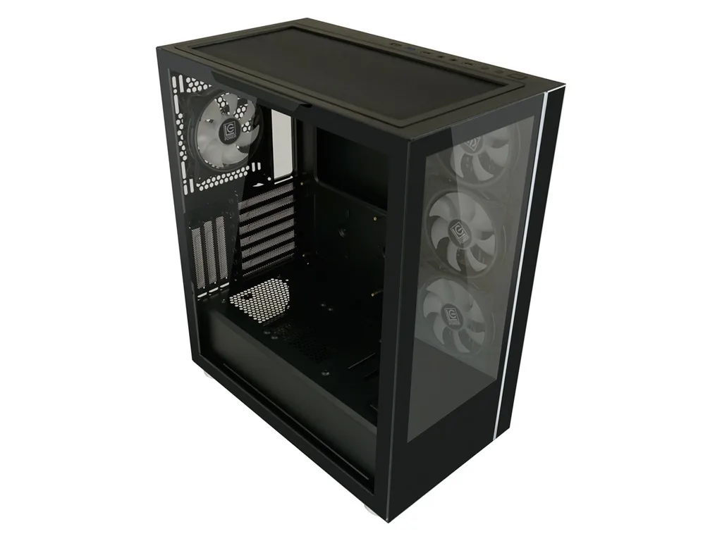 LC-Power Case Gaming 808B Midi-ATX, black, HD Audio, 4x 120mm ARGB fan, 1x USB-C - slika 4