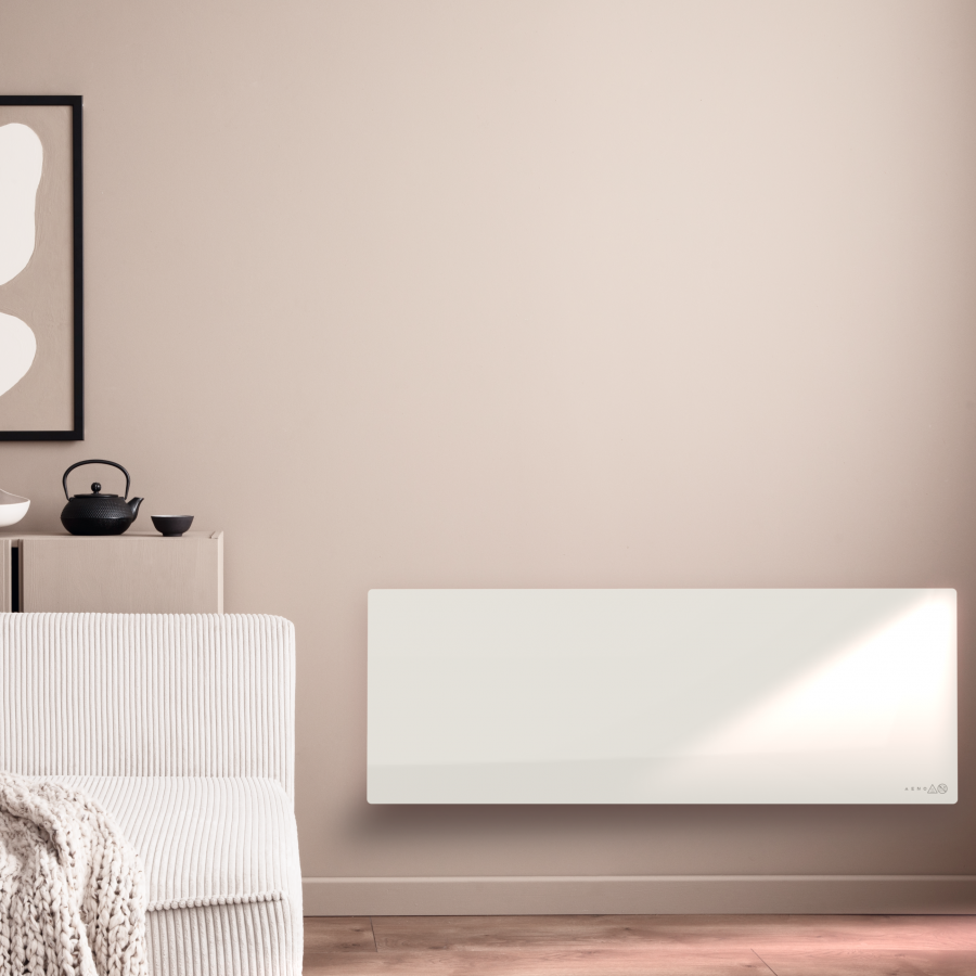 AENO Premium Eco Smart Heater, 700W, Tempered glass, Infrared+convection heating type, Led display Plug type: Europe (E/F type), WHITE - slika 7