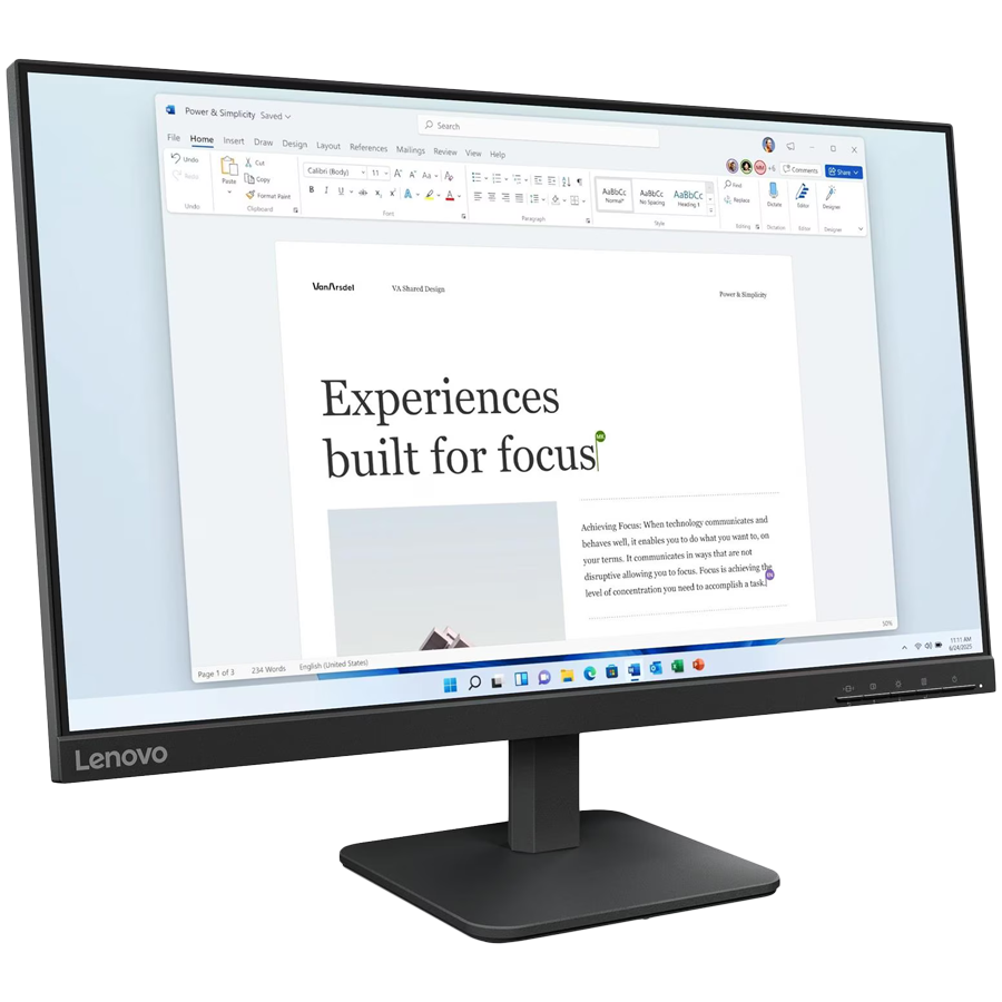 Lenovo Monitor LED L24-4e 23.8" IPS 1920x1080 3ms 1300:1 250cd Anti-Glare VGA HDMI Tilt 3y - slika 2