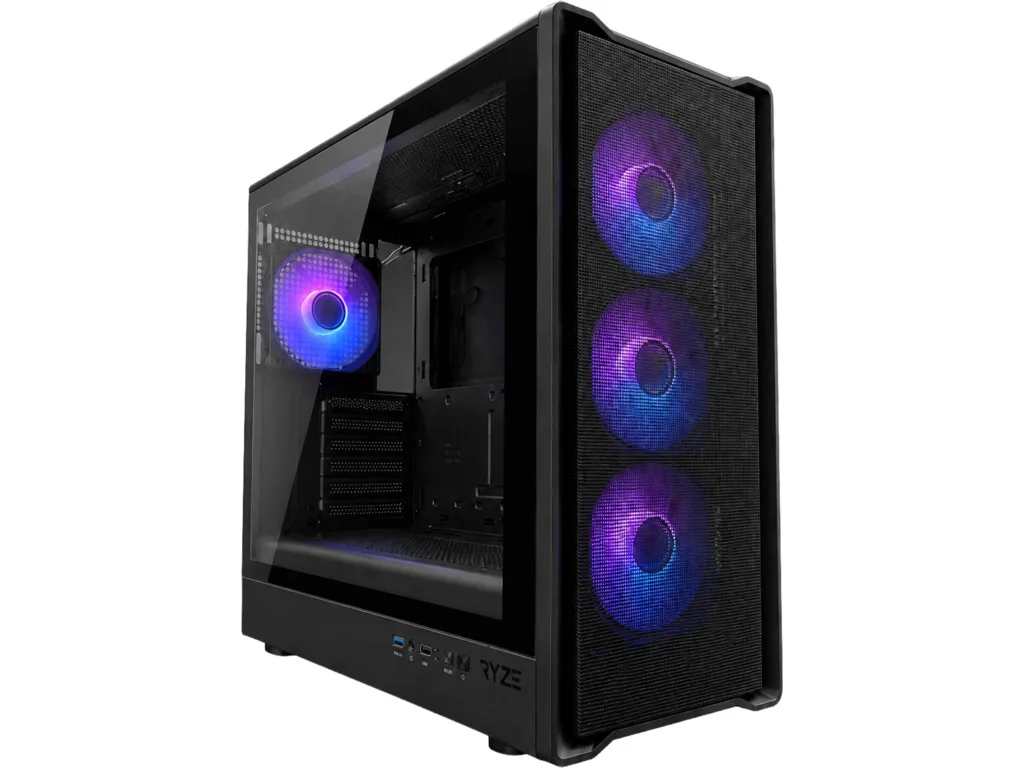 RYZE CHALLENGER CH500 Mesh 4F 4xARGB Fan ATX, Black - slika 2
