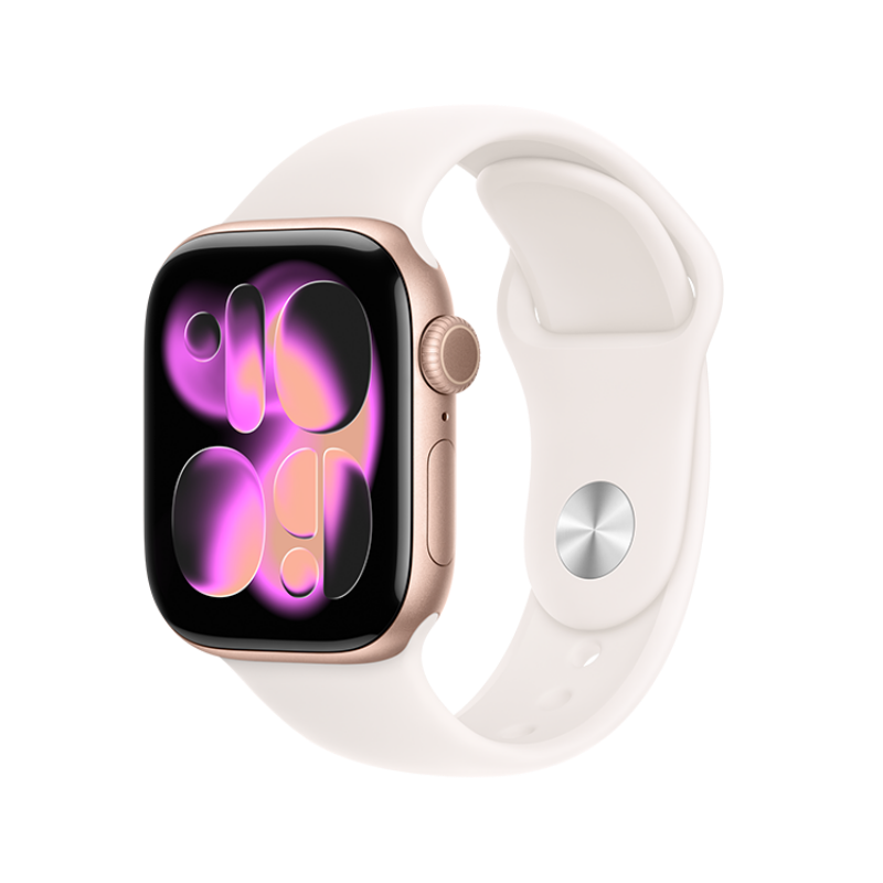 Apple Watch Series 11 GPS 42mm Rose Gold Aluminium Case With Light Blush SB MEU04 S/M