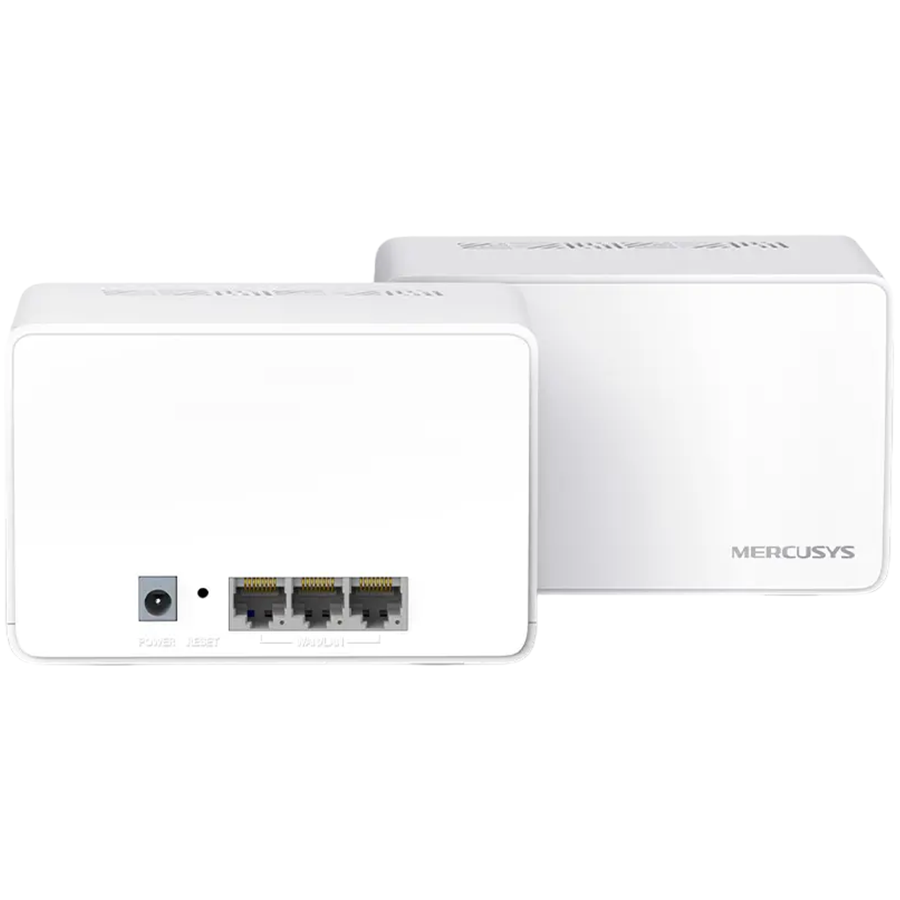 Mercusys Halo H80X (2-pack) AX3000 Whole Home Mesh Wi-Fi 6 System, 574 Mbps at 2.4 GHz + 2402 Mbps at 5 GHz, Internal Antennas, 3× Gigabit Ports per Unit,1024-QAM, OFDMA, HE160, MERCUSYS APP, Router/A - slika 2