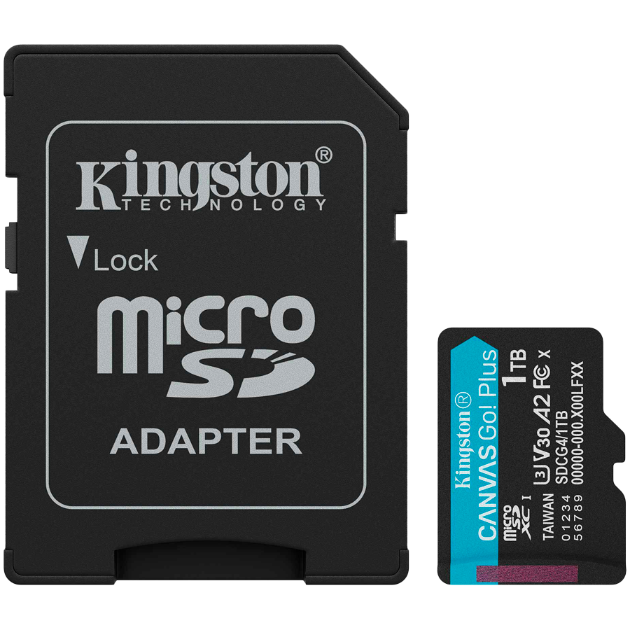 Kingston 1TB microSDXC Canvas Go Plus Gen4 200MB/s A2 U3 V30 Card + Adapter