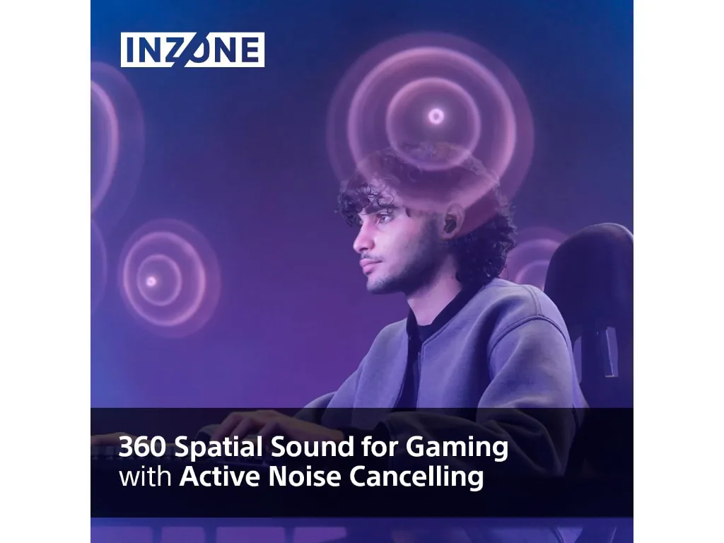 Sony gaming slu BT INZONE budsbežične; 360 Spatial Sound;24h baterija; AI mikrofon; boja crna - slika 3
