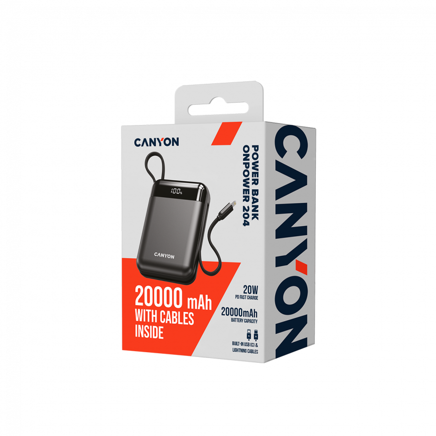 CANYON power bank OnPower 204 20000mah Black - slika 5