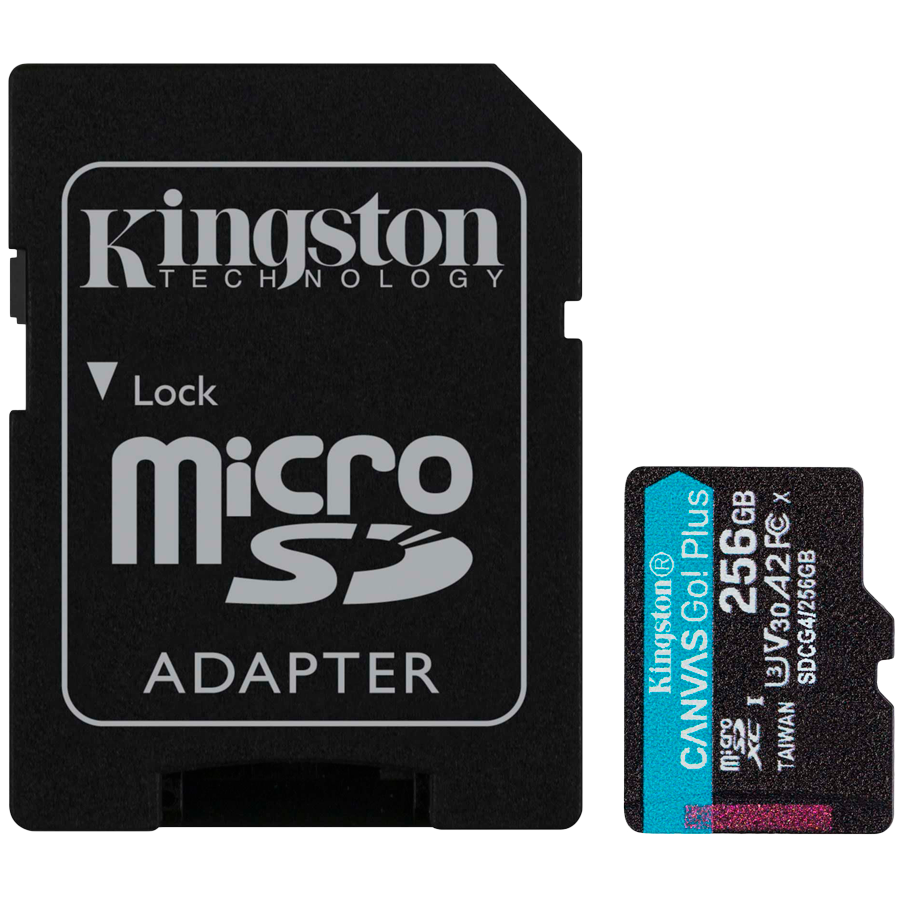 Kingston microSD 256GBCanvasGoPlus, Gen4r/w:200MB/s/160MB/s,with adapter - slika 3