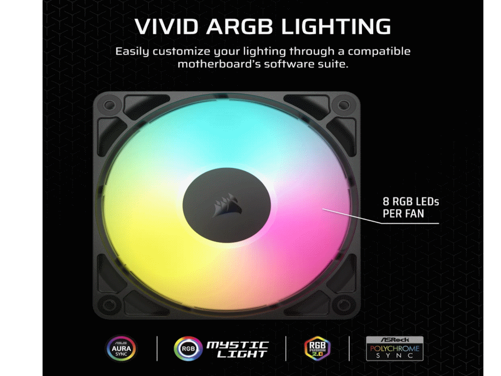 Corsair RS120 ARGB PWM FanBlack - slika 3