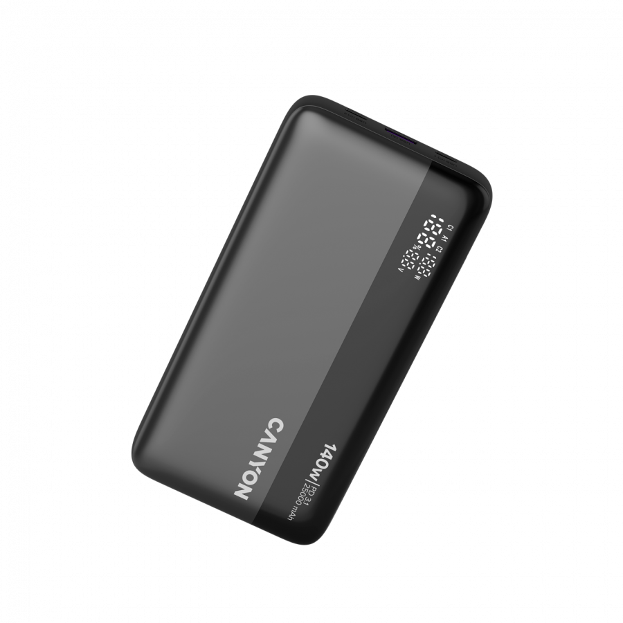 CANYON Power Bank PB-240, 25000mAh PD140W display power bank,Size160.0x82x27 mm Weight 508+-10g, Dark Grey - slika 8
