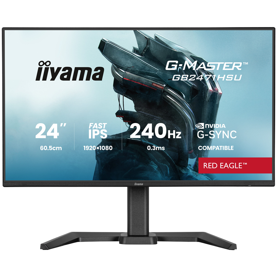 IIYAMA Gaming Monitor GB2471HSU-B1 G-MASTER 23.8" Fast IPS 1920 x 1080 240Hz, 350cd, 0.3ms, HDMI, DP, USB, Full Ergo