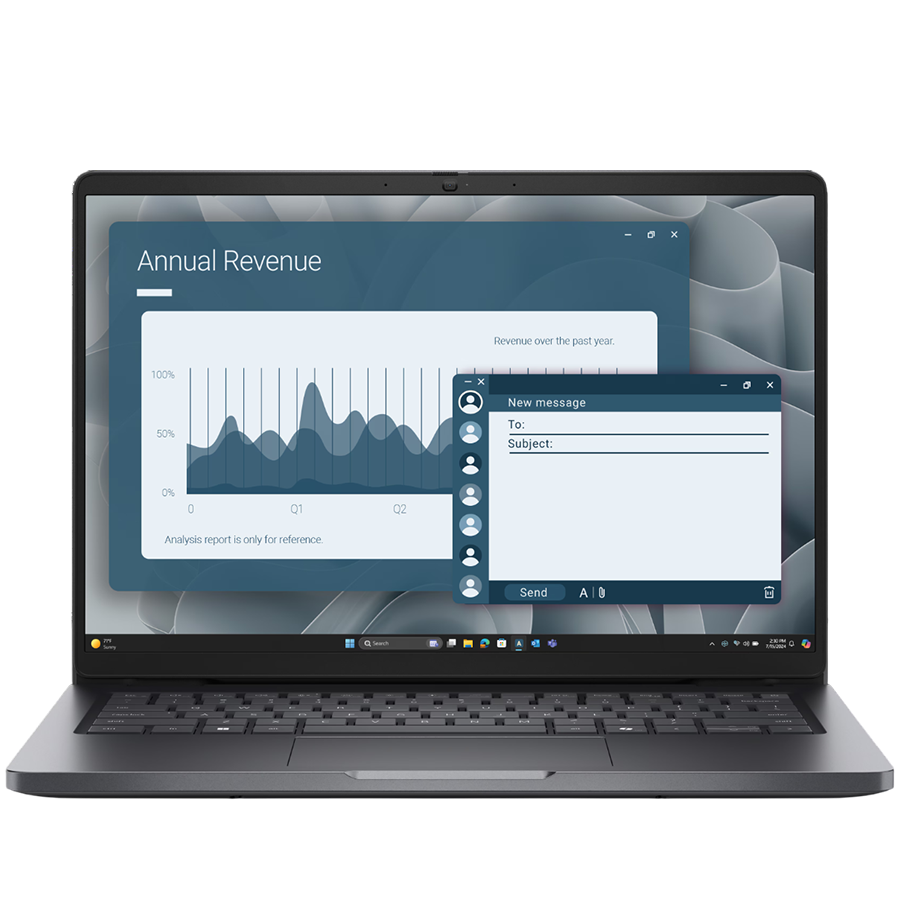Dell Pro 14 (PC14255), 14" FHD+ (1920x1200), non-Touch, AMD Ryzen 5 220 (6C, 4.9 GHz), 16GB (1x16GB) DDR5, M.2 512GB SSD, AMD Radeon 740M, WiFi, BT, HDMI, USB-C (DP/PD), 2xUSB3.2, RJ-45, FngPr, Backli - slika 2