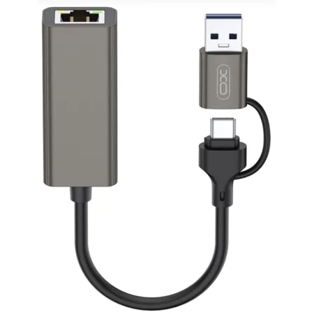 XO HUB018 USB to Type-C 2-in-1 RJ45 hub 2in1 - slika 2
