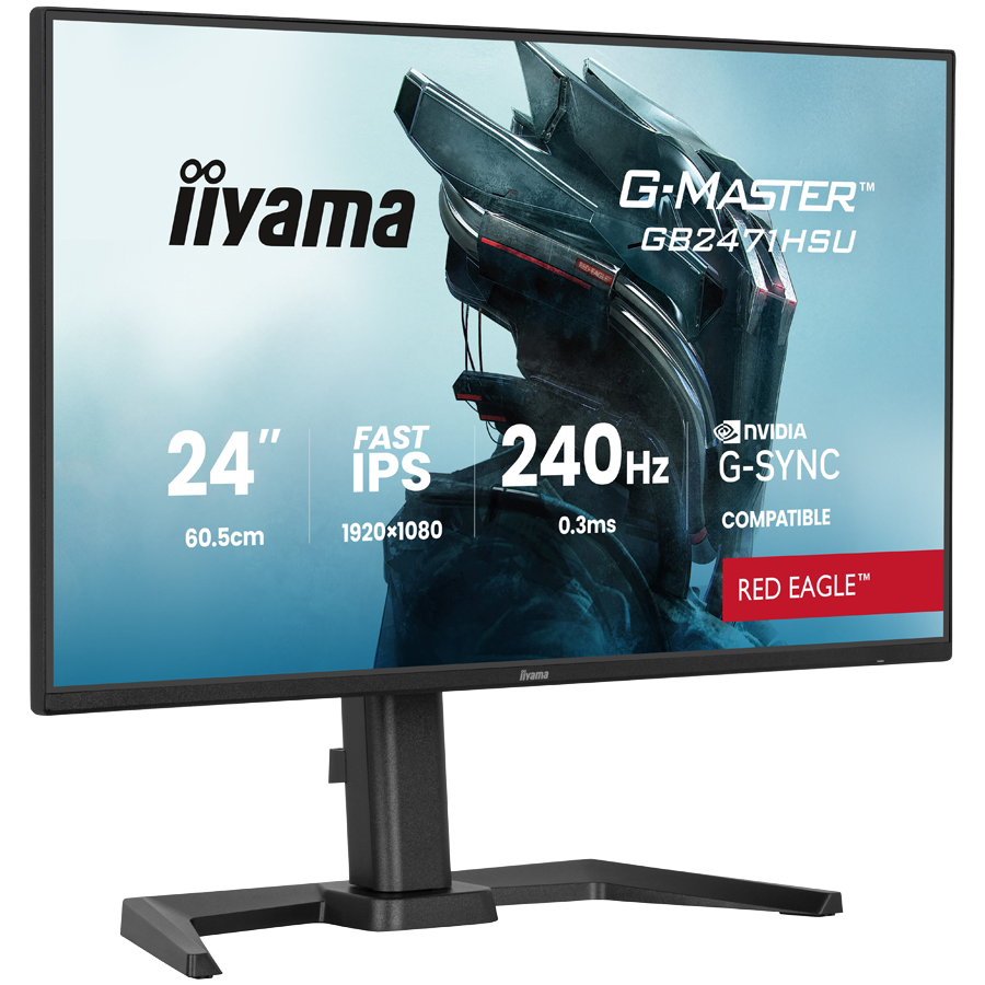 IIYAMA Gaming Monitor GB2471HSU-B1 G-MASTER 23.8" Fast IPS 1920 x 1080 240Hz, 350cd, 0.3ms, HDMI, DP, USB, Full Ergo - slika 2