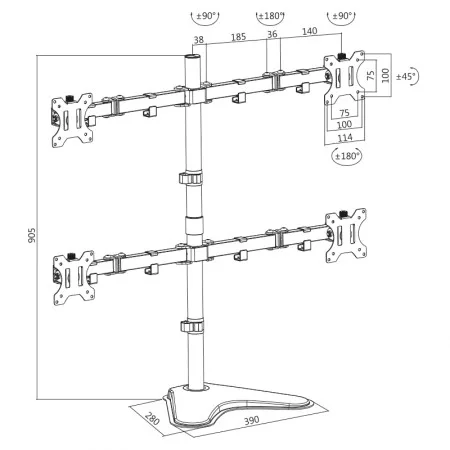 Logilink nosač za četiri monitora BP0046 - slika 2