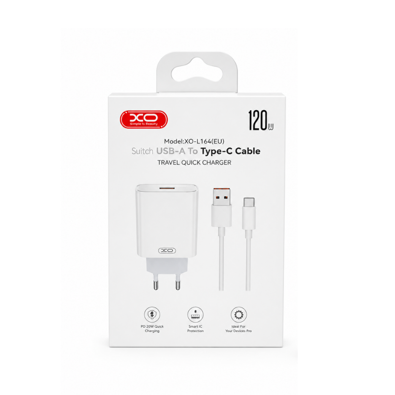 Kucni punjac XO L164 USB 120W fast kabal USB na C