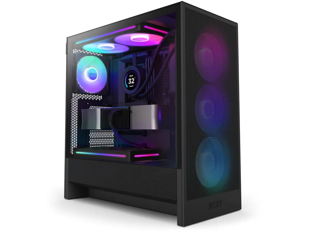 NZXT H5 Flow Black RGB mini-ITX, Micro-ATX, ATX, Mid-tower, 4x F120Q Fans - slika 2