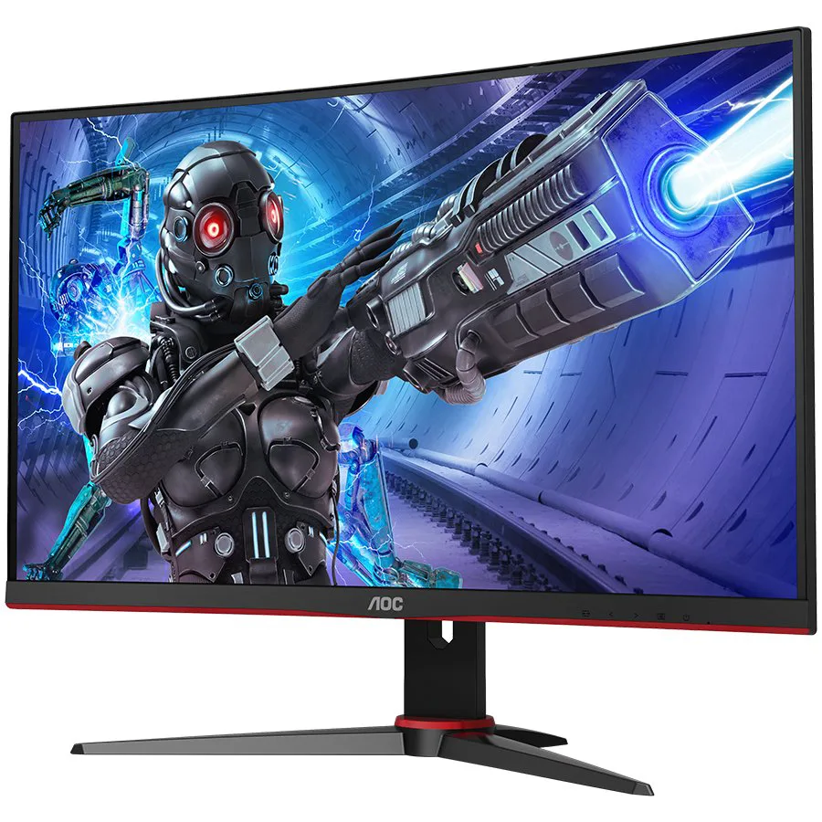 AOC Monitor LED C32G2ZE 32” Gaming Curved 240Hz (31.5“, 16:9, 1920x1080, VA, Antiglare + 3H, 240Hz, 300 cd/m², 4000:1, 1 ms, 2xHDMI, DP, Tilt, Frameless) Black-Red, 3y - slika 2