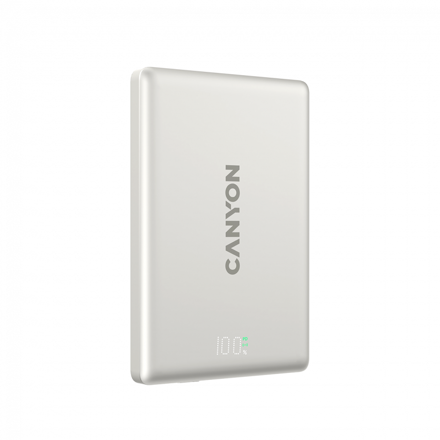 CANYON magnetic power bank OnPower 500 PD20W 5000mAh Aluminium Star Grey - slika 4