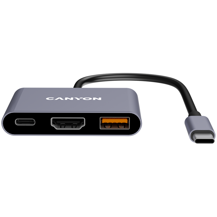 CANYON hub DS-4 3in1 USB-C Grey - slika 2