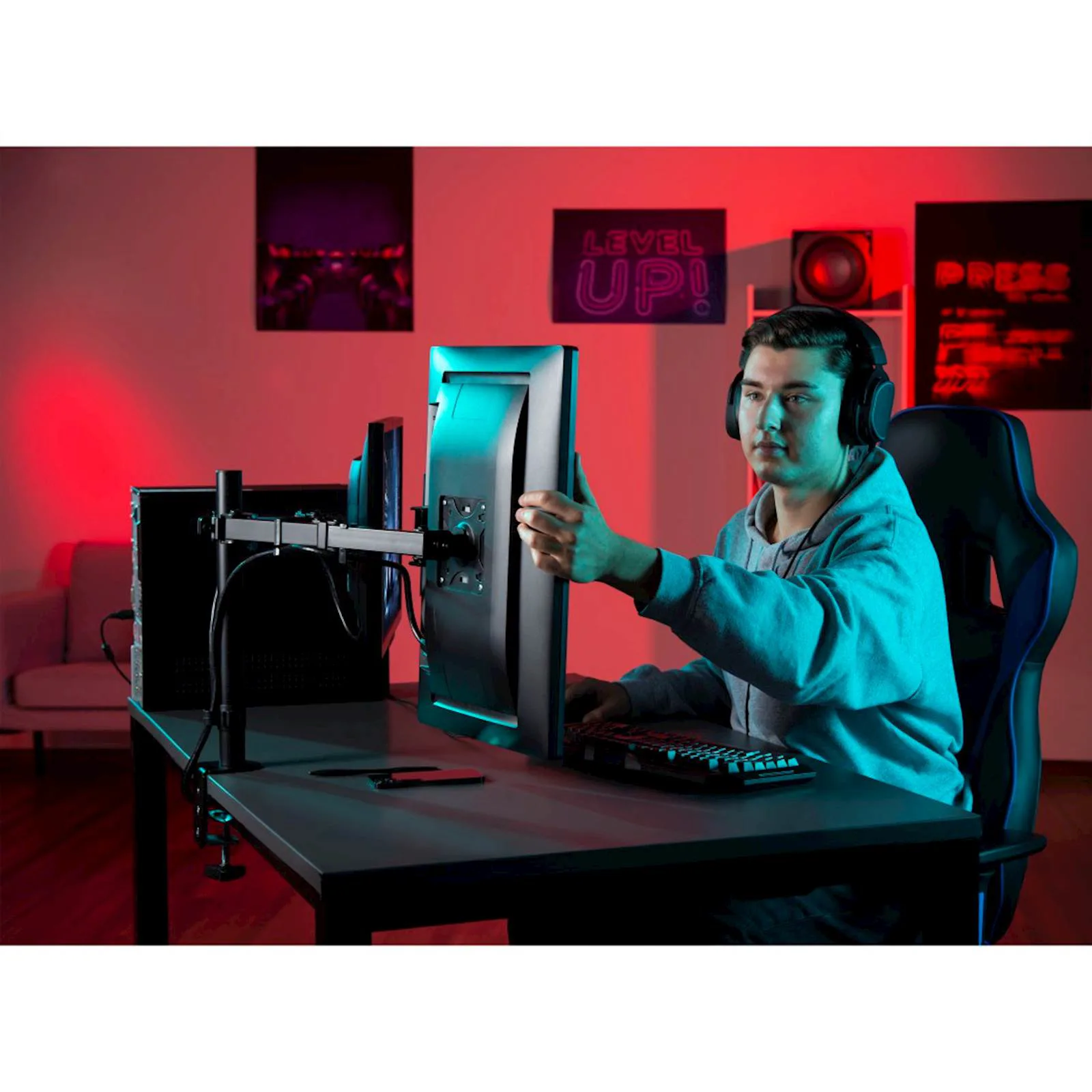 HAMA nosač za 2 monitora FULLMOTION 13-32" - slika 5