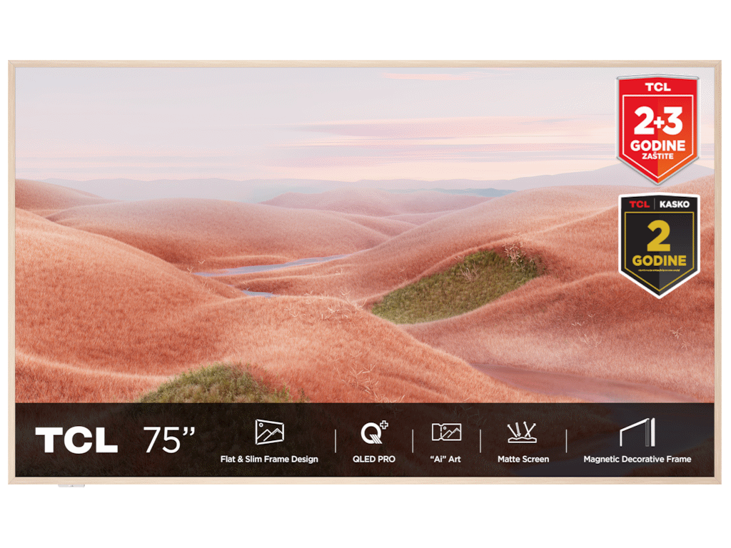 TCL 75"A300W NXTVISION 4K QLEDGoogle OS; 144Hz VRR ART TV;Dolby Atmos; Ambient mode; HDMI 2.1 - slika 3