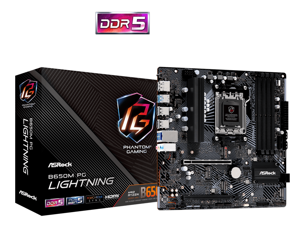 ASROCK MB B650M PG LIGHTNINGAMD B650;AM5;4xDDR5HDMI,DP;RAID;micro ATX - slika 2