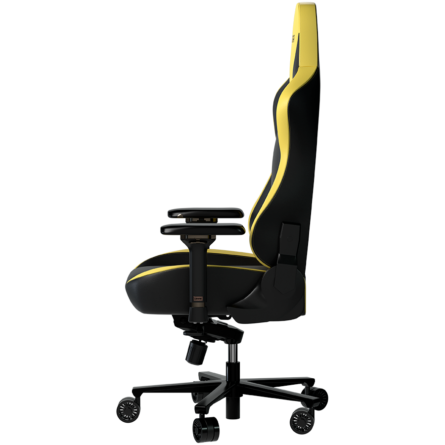 LORGAR Base 311, Gaming chair, PU eco-leather, 1.8 mm metal frame, multiblock mechanism, 4D armrests, 5 Star aluminium base, Class-4 gas lift, 75mm PU casters, Black + yellow - slika 5