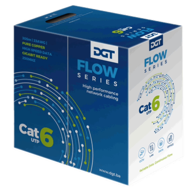 DGT Flow CAT 6 UTP mrežni kabal 305m – CCA – Unutrašnja instalacija