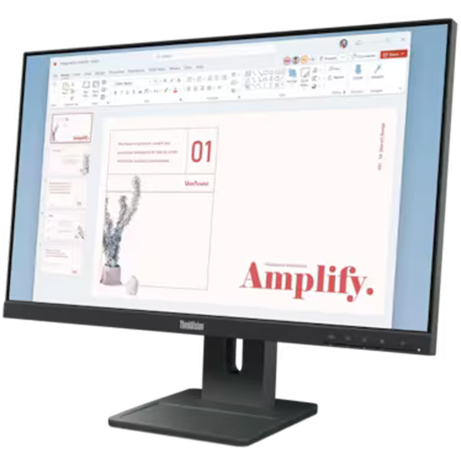 Lenovo ThinkVision E24-40 Monitor 23.8'' IPS AG, 16:9, 1920x1080, 100Hz, 178/178, 4/6ms, 250cd/m2, 1300:1 , Spk, 2x 2W, HDMI 1.4, DP 2.1, VGA, Tilt, Swivel, Pivot, Height Adjust Stand, VESA, Black, 3Y - slika 3