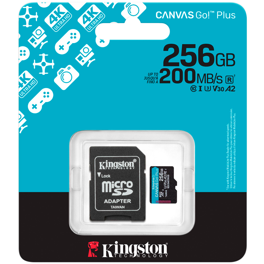 Kingston microSD 256GBCanvasGoPlus, Gen4r/w:200MB/s/160MB/s,with adapter - slika 5