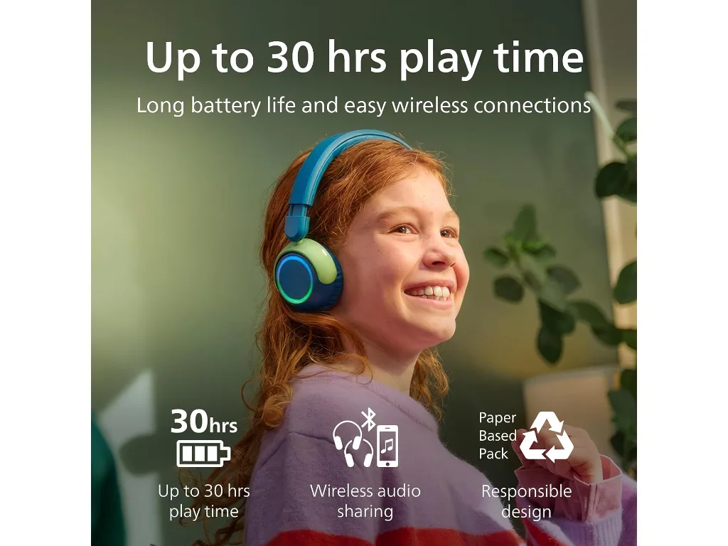 Philips TAK4200 djecije slusBT; LED svjetla; do 45h bateribezicno dijeljenje zvuka; aplikacija - slika 5