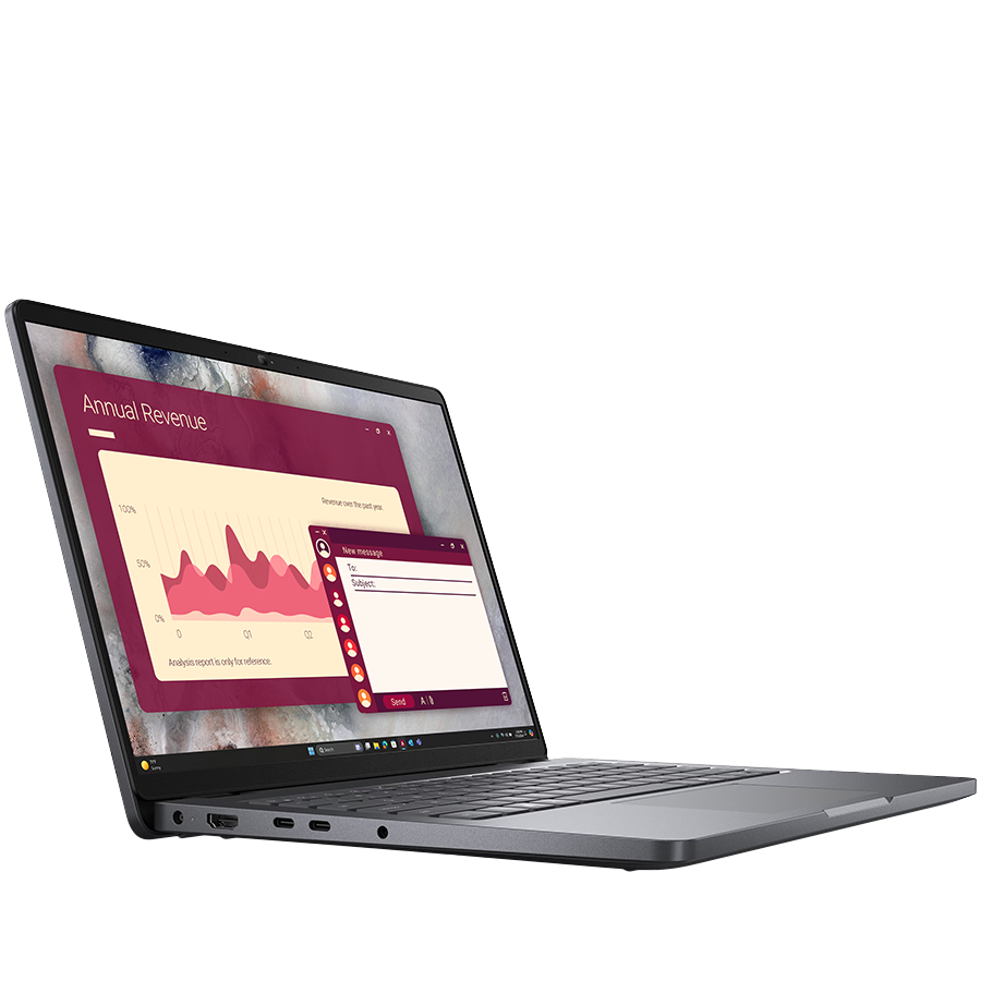 Dell Pro 14 PC14250, 14" FHD+ (1920x1200), Intel Core 5 120U, 1x 16GB DDR5, M.2 512GB SSD, Int GPU, WiFi 6E + BT 5.3, FHD IR Cam, 2x USB 3.2, 1x USB C 3.2, 1x USB C THB4, RJ-45, FgrPr, Backlit kb, 55W - slika 2