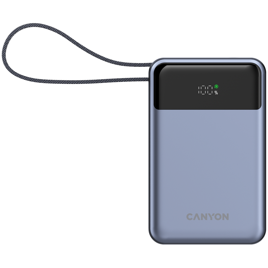 CANYON power bank OnPower 600 built-in cable 20000 mAh PD65W Dark Grey