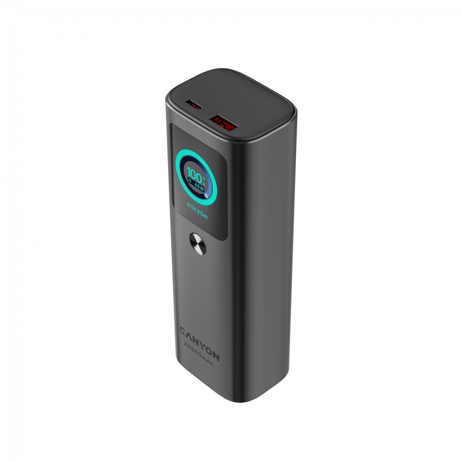 CANYON Built-in cable power bank OnPower 265 20000mAh 165W   Aluminium Dark grey - slika 2